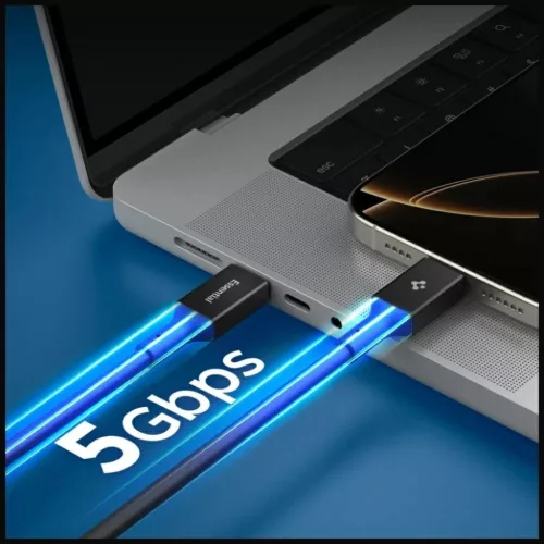 Spigen Essential EB10020CC Type-C Kábel 100W 200cm Fekete