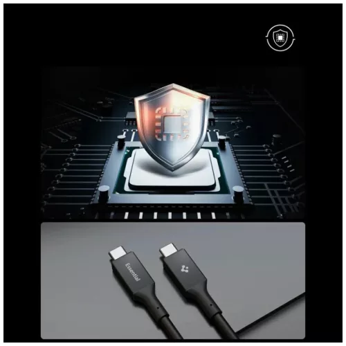 Spigen Essential EB10020CC Type-C Kábel 100W 200cm Fekete