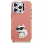 iPhone 16 Pro Karl Lagerfeld IML Aquarelle Choupette & Logo rózsaszín tok