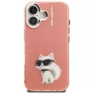iPhone 16 Karl Lagerfeld IML Aquarelle Choupette & Logo tok rózsaszín