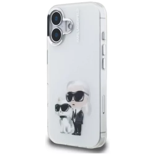 iPhone 16 Karl Lagerfeld IML Aquarelle Karl & Choupette & Logo fehér tok