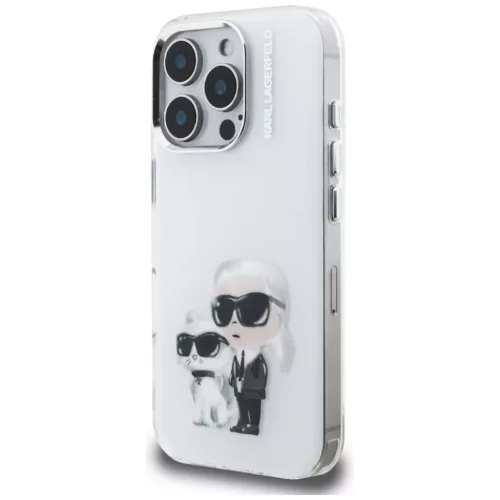 iPhone 16 Pro Karl Lagerfeld IML Aquarelle Karl & Choupette & Logo fehér tok