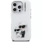 iPhone 16 Pro Karl Lagerfeld IML Aquarelle Karl & Choupette & Logo fehér tok