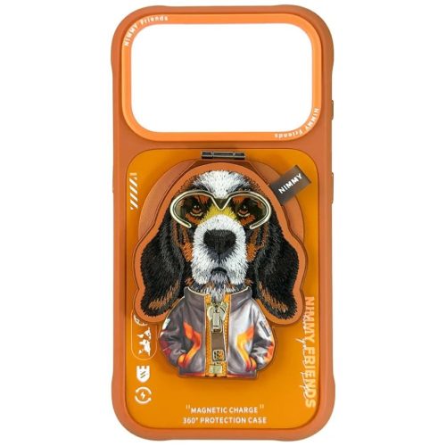 iPhone 17 Pro Max Nimmy Cool&Cute 2.0 Dog tok mágneses fityegővel narancssárga