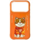 iPhone 17 Pro Max Cool Cat Nimmy Glasses tok narancssárga