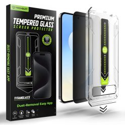   Samsung Galaxy S25 FE Techsuit - [Fingerprint Unlock Compatible] TitanGlass CrystalHD - Privacy üvegfólia