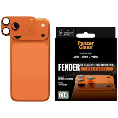 iPhone 17 Pro Max PanzerGlass Fender Kamera Lencsevédő narancs üvegfólia