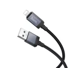 USB-A - Lightning kábel Hoco X118 Display, 12W, 2.4A, 1m, fekete