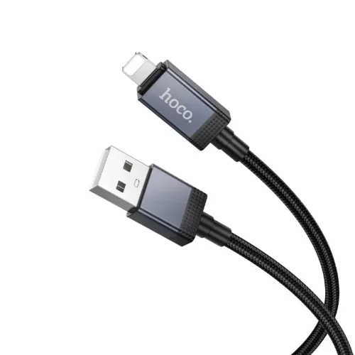 USB-A - Lightning kábel Hoco X118 Display, 12W, 2.4A, 1m, fekete