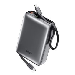   BWOO P73 power bank 22.5W 20000 mAh 2 beépített kábel 1 x USB-C 1 x Lightning fekete