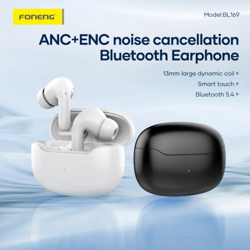 FONENG vezeték nélküli fülhallgató (ANC+ENC) BL169 Fehér