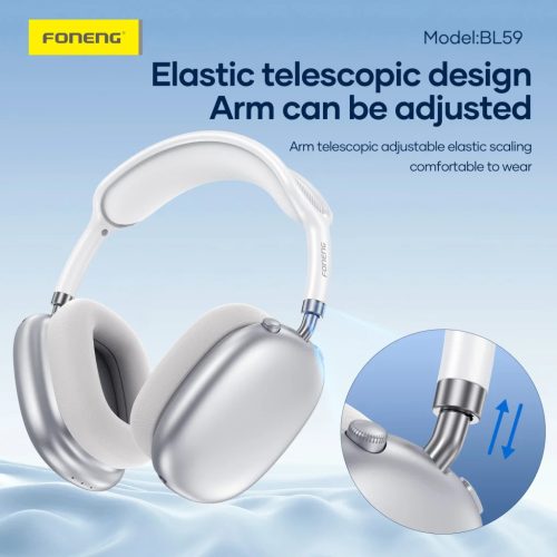 FONENG vezeték nélküli fejhallgatók (ANC) BL59 Ezüst