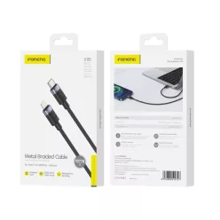 FONENG kábel X115 USB-C - Lightning PD 27W 1M Fekete