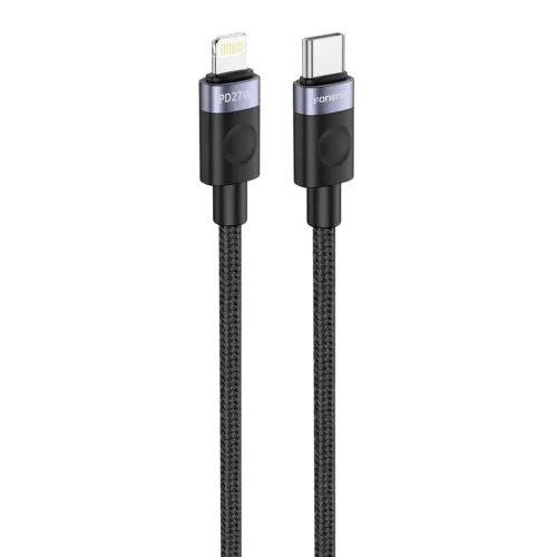 FONENG kábel X115 USB-C - Lightning PD 27W 1M Fekete