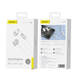   Vezetékes fülhallgatók FONENG T65 USB-C mikrofonnal 1.2M Fehér