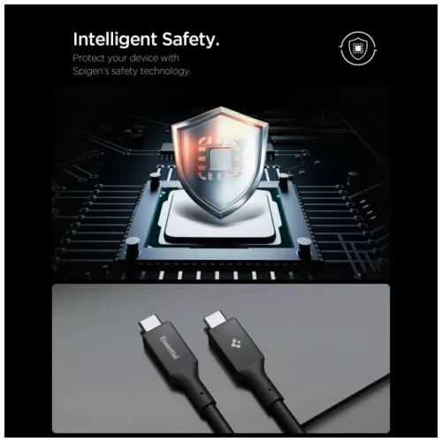 Spigen Essential EB24012CC Type-C kábel 240W 120cm fekete