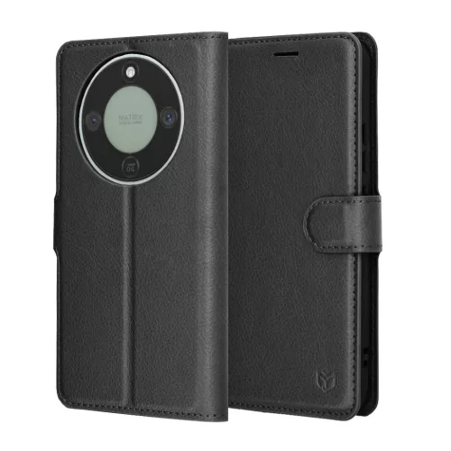 Honor Magic8 Lite Fekete Techsuit - Leather Folio tok