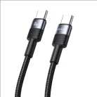 30db USAMS Type-C USB-C kábel 3A 1.2m fekete