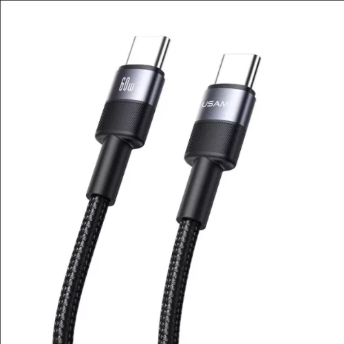 30db USAMS Type-C USB-C kábel 3A 1.2m fekete