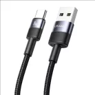 USB-C - USB 3A 1.2m Gyors Töltőkábel acél/koszos 30 db SJ718ZJ01 (US-SJ718)