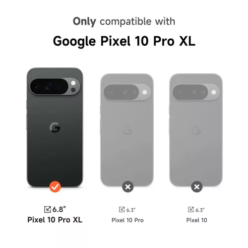 Google Pixel 10 Pro XL SURITCH forgatható gyűrűs tok, kamera védővel– fekete