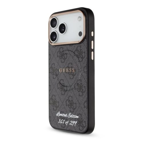 iPhone 17 Pro Max Fekete Guess PU 4G MagSafe Pánt Limitált Kiadás of 299 tok