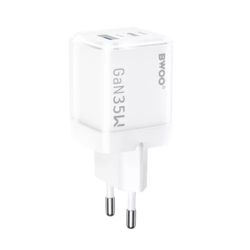 BWOO GaN fali töltő CDA222 PD 35W 1 x USB 1 x USB-C, fehér
