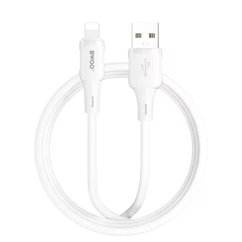 BWOO 3A szilikon kábel X329L USB-C - Lightning 3A 1m fehér