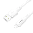BWOO 3A szilikon kábel X329L USB-C - Lightning 3A 1m fehér