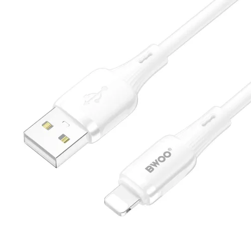 BWOO 3A szilikon kábel X329L USB-C - Lightning 3A 1m fehér