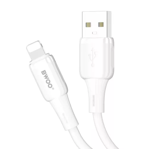 BWOO 3A szilikon kábel X329L USB-C - Lightning 3A 1m fehér