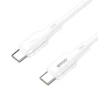 Fehér BWOO szilikon kábel X329CC 65W USB-C 1m