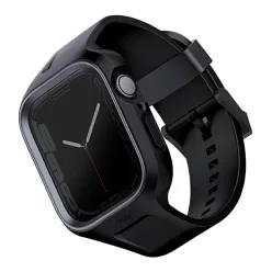   Apple Watch 44/45 mm UNIQ Monos Szíj + Tok 2 az 1-ben éjfekete
