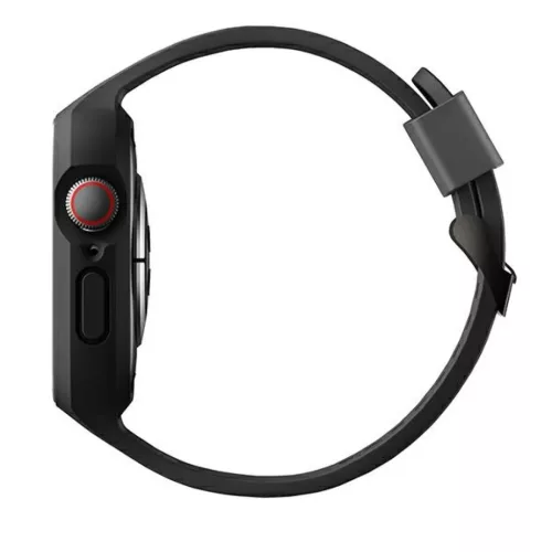 Apple Watch 44/45 mm UNIQ Monos Szíj + Tok 2 az 1-ben éjfekete