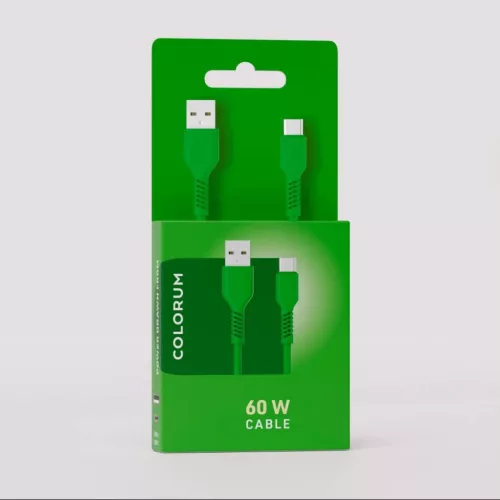 COLORUM USB-A - USB-C 1,8m 3A CK60-AC-04 kábel zöld