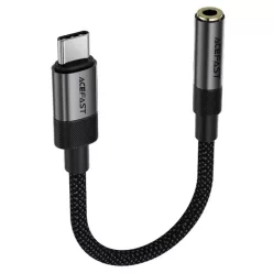   Type-C Férfi - Jack 3.5mm Női Acefast Audio Adapter (J12), Plug & Play, Magas hűségű hang, Nincs késés, 15cm - Fekete