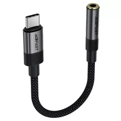 Type-C Férfi - Jack 3.5mm Női Acefast Audio Adapter (J12), Plug & Play, Magas hűségű hang, Nincs késés, 15cm - Fekete