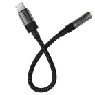 Type-C Férfi - Jack 3.5mm Női Acefast Audio Adapter (J12), Plug & Play, Magas hűségű hang, Nincs késés, 15cm - Fekete