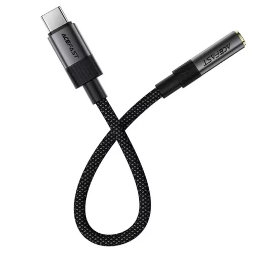 Type-C Férfi - Jack 3.5mm Női Acefast Audio Adapter (J12), Plug & Play, Magas hűségű hang, Nincs késés, 15cm - Fekete