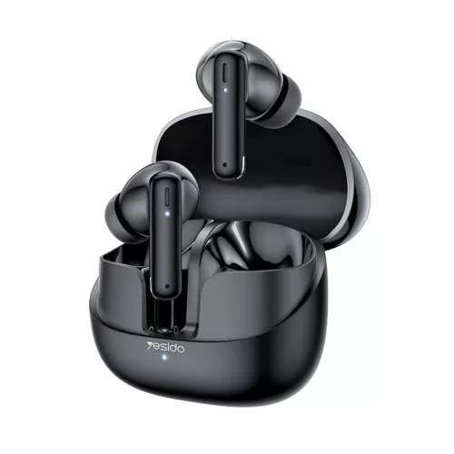 Yesido - Vezeték nélküli fülhallgatók (TWS26) - Sztereó, mikrofonnal, Bluetooth, 13mm hangszóró, fülbe helyezhető kialakítás, 250mAh - Fekete