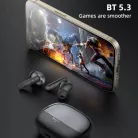 Yesido - Vezeték nélküli fülhallgatók (TWS26) - Sztereó, mikrofonnal, Bluetooth, 13mm hangszóró, fülbe helyezhető kialakítás, 250mAh - Fekete