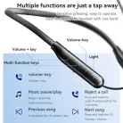 Yesido - Vezeték nélküli fülhallgató (YSP20) - Mágneses, Nyakpántos kialakítás, Bluetooth V5.3, 400mAh, Type-C - Fekete