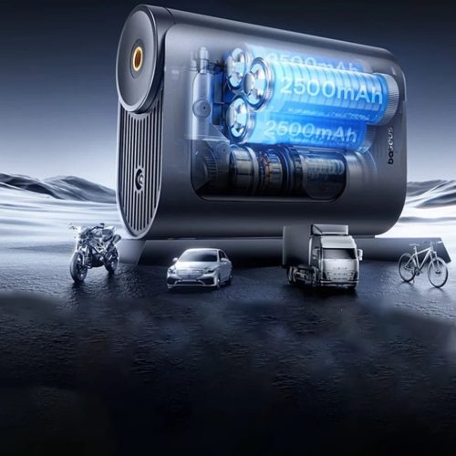 Baseus GoTrip VA1 Super Mini Autó Kompresszor - Vezeték nélküli, Kijelzővel, 22 Henger, Automatikus Stop - Kozmikus Fekete