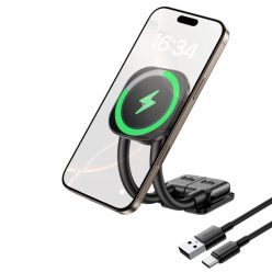   Baseus PrimeTrip C03s Pro autós tartó - Mágneses, műszerfalra, Állítható, Type-C, 3M ragasztó - Fekete