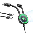 Baseus PrimeTrip C03s Pro autós tartó - Mágneses, műszerfalra, Állítható, Type-C, 3M ragasztó - Fekete