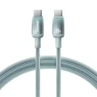 Baseus - Data Cable Discolor (E0420701) - USB-C to USB-C, 100W, 480Mbps, 2m - Kék/Zöld