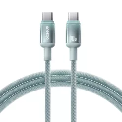   Baseus - Data Cable Discolor (E0420701) - USB-C to USB-C, 100W, 480Mbps, 2m - Kék/Zöld