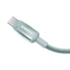 Baseus - Data Cable Discolor (E0420701) - USB-C to USB-C, 100W, 480Mbps, 2m - Kék/Zöld
