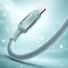 USB to Type-C - Baseus Data Cable Discolor Series (E0420800), Fonott Nylon Kábel, 480Mbps, 100W, 1m - Kék/Zöld