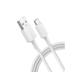 USB-A to USB-C kábel Anker 322, 18W, 3A, 1.8m, Fehér